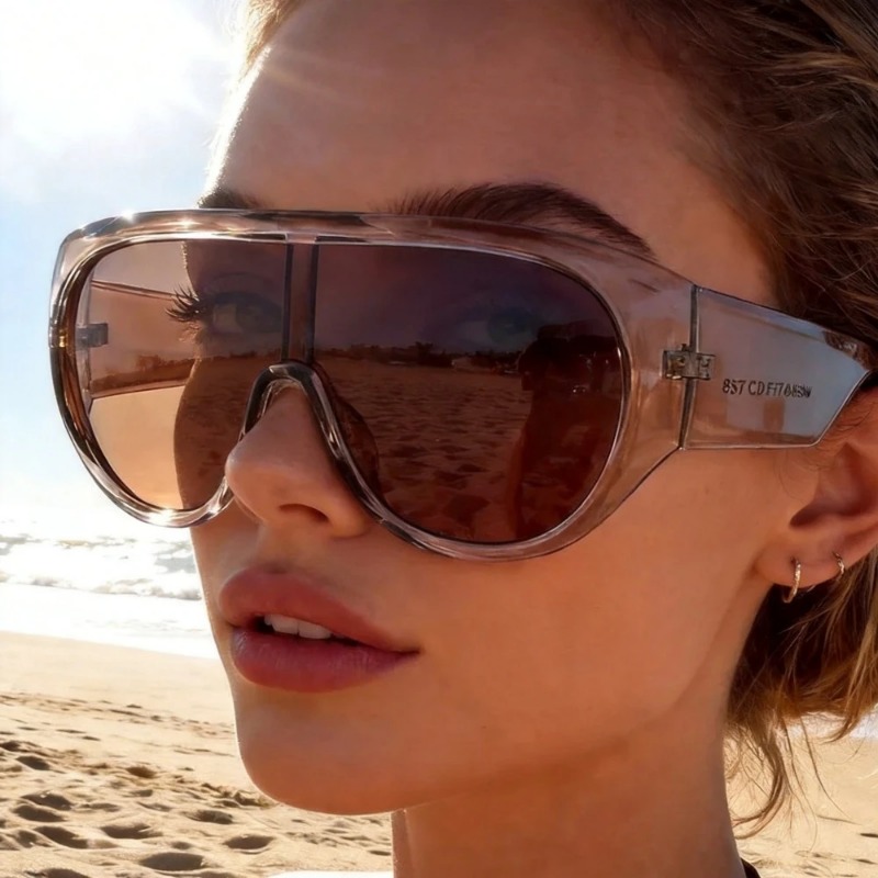 Sunglasses Oversized Square - Kacamata Hitam Oversize One Piece untuk