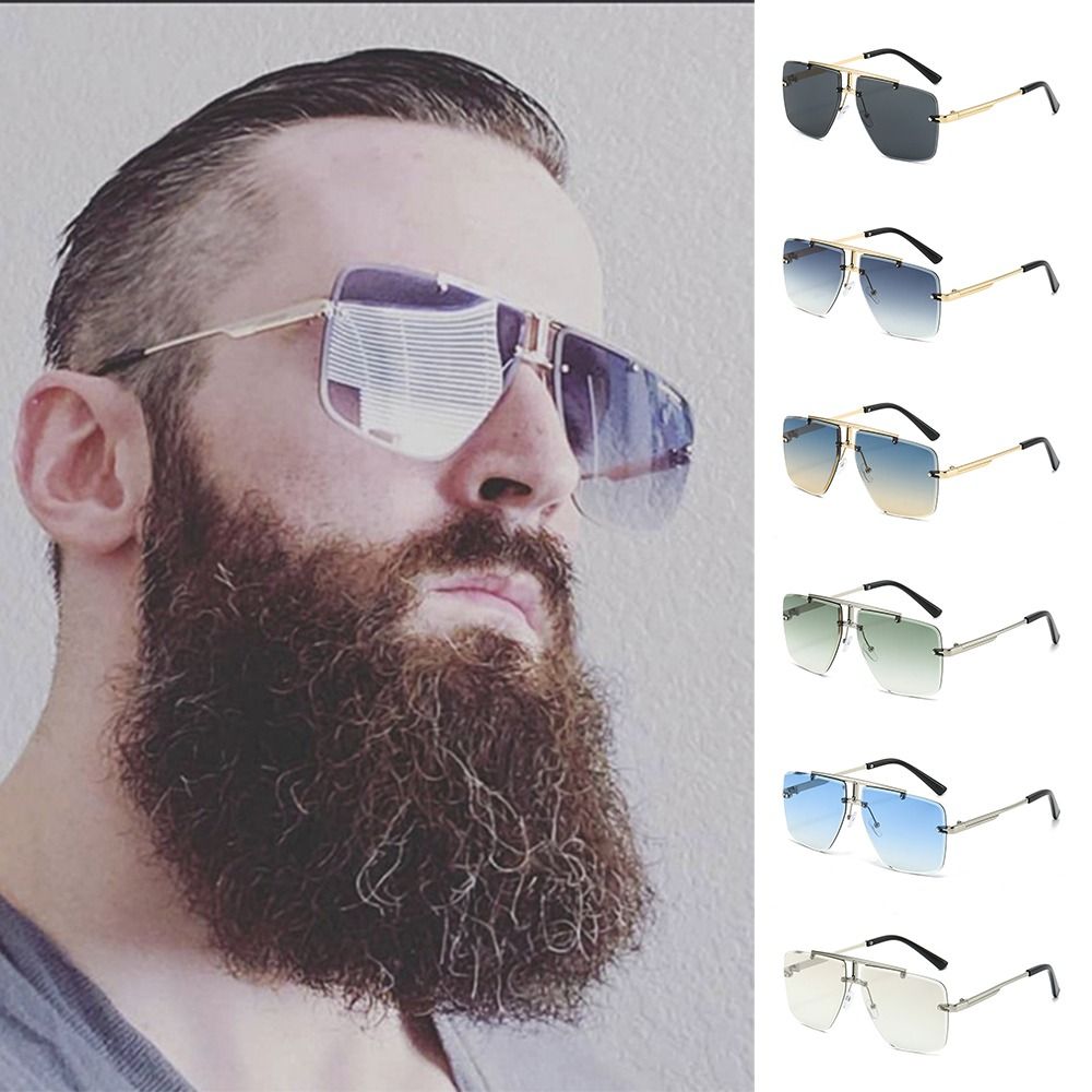 Sunglasses Oversized Square - 1 Buah Kacamata Hitam Jembatan Ganda