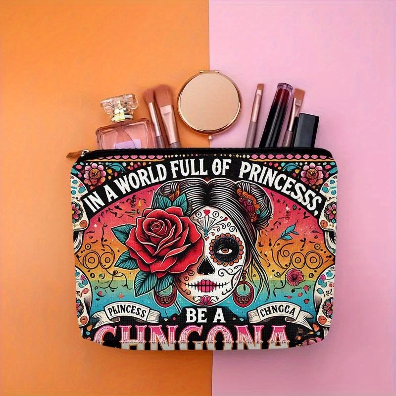 Women Accessories Box - Tas kosmetik bunga dan tengkorak -