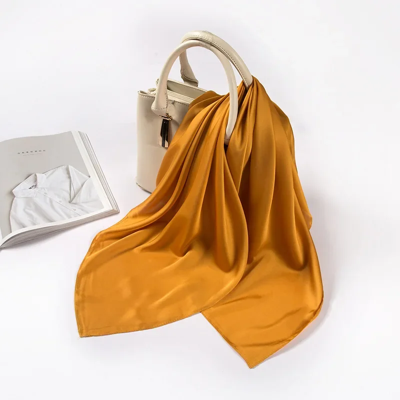 Syal Satin Wanita 70cm Warna S - Silk Scarf Square ulasan dan harga