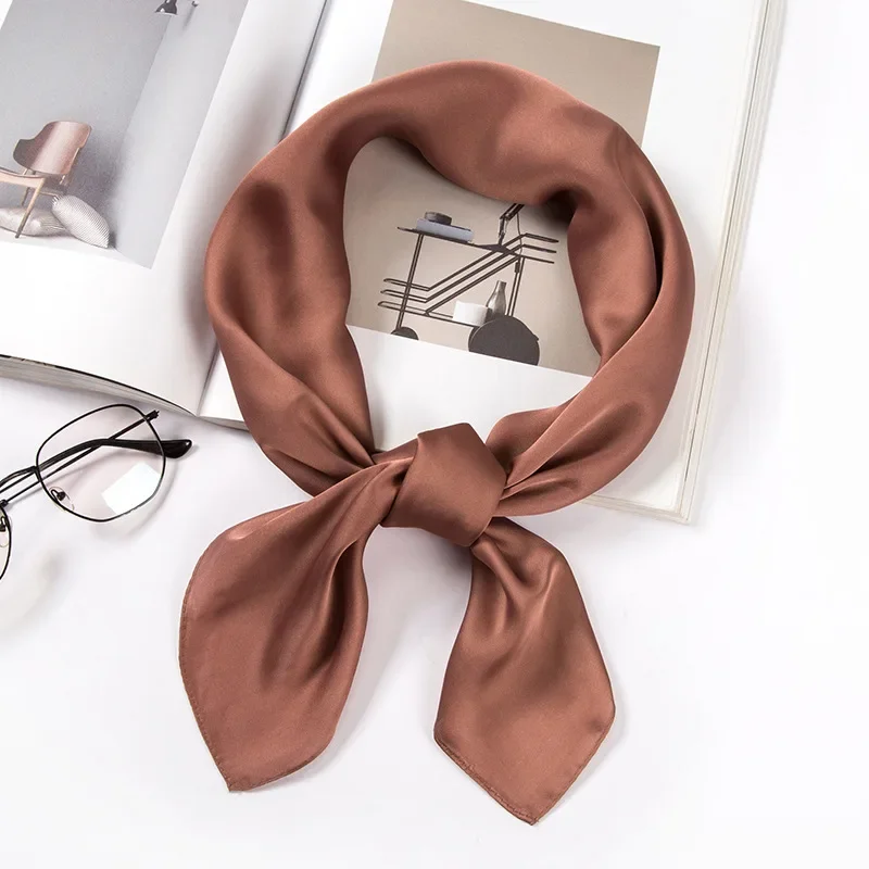 Syal Satin Wanita 70cm Warna S - Silk Scarf Square ulasan dan harga