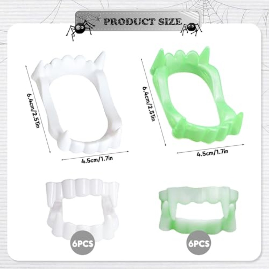 12 Buah Gigi Putih Halloween G - Women'S Vampire Accessories ulasan dan harga