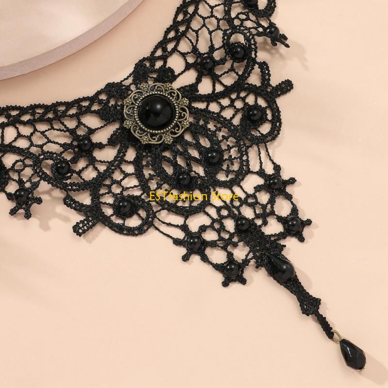Y5GC Kalung Choker Renda Choke - Women'S Vampire Accessories ulasan dan harga