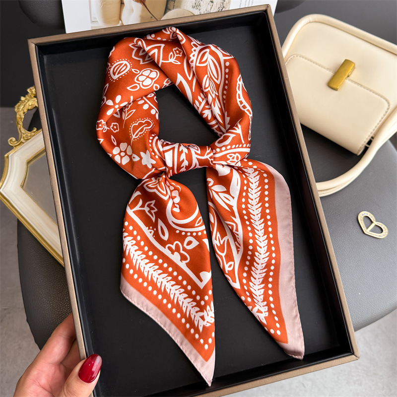 1Pc syal sutra motif kacang me - Silk Scarf Square ulasan dan harga