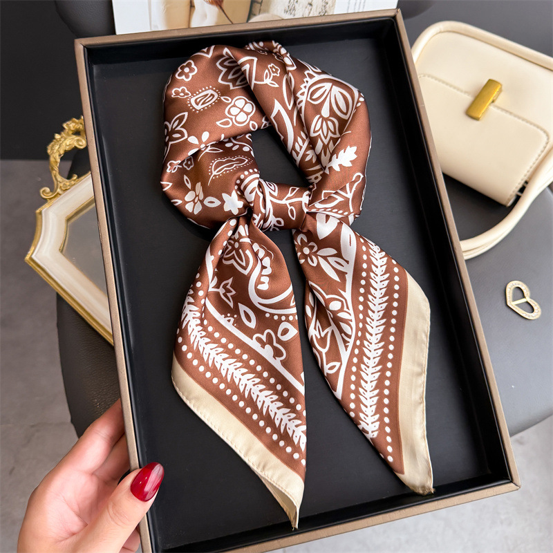 1Pc syal sutra motif kacang me - Silk Scarf Square ulasan dan harga