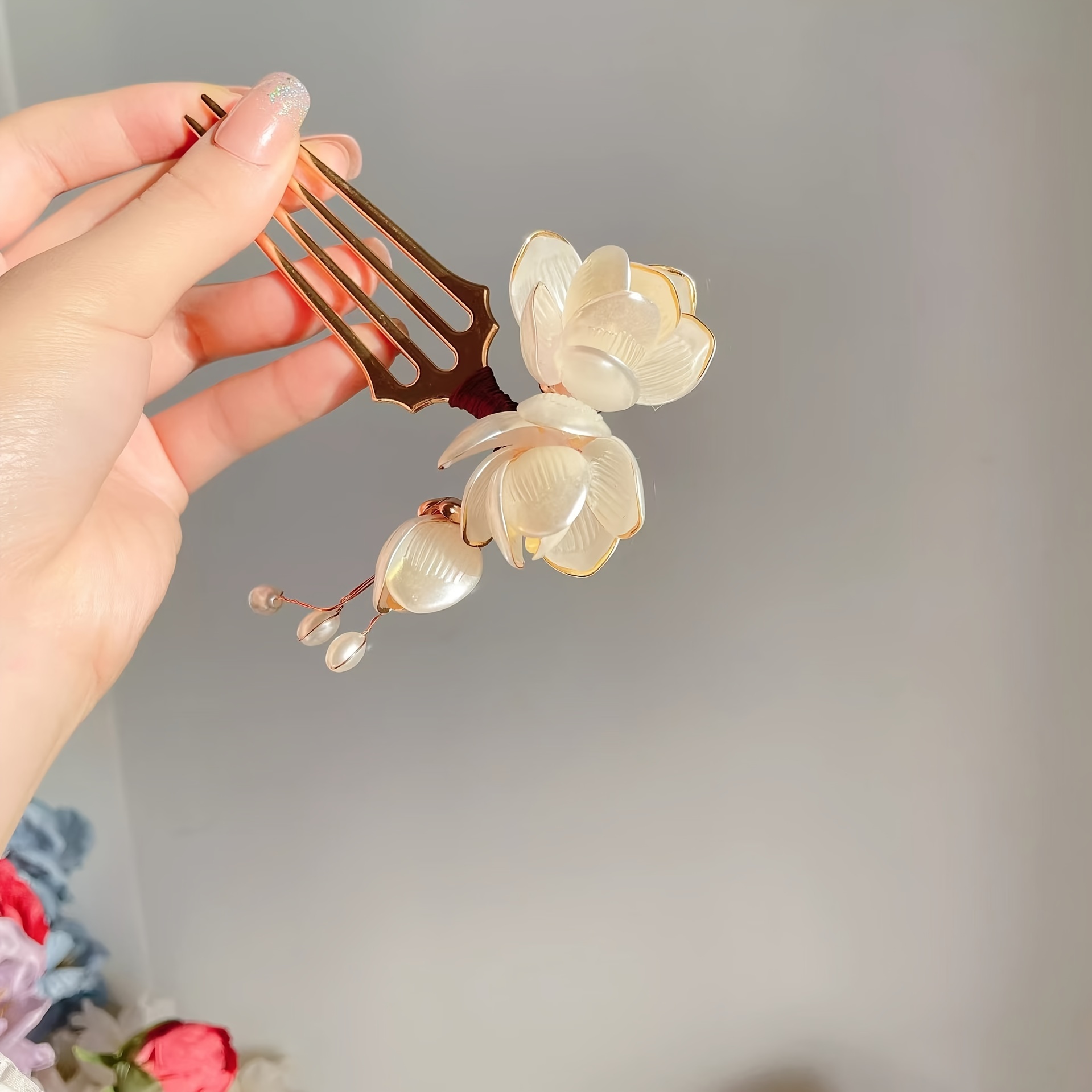 Sisir Rambut Bunga Magnolia Ga - Women Knight Accessories ulasan dan harga