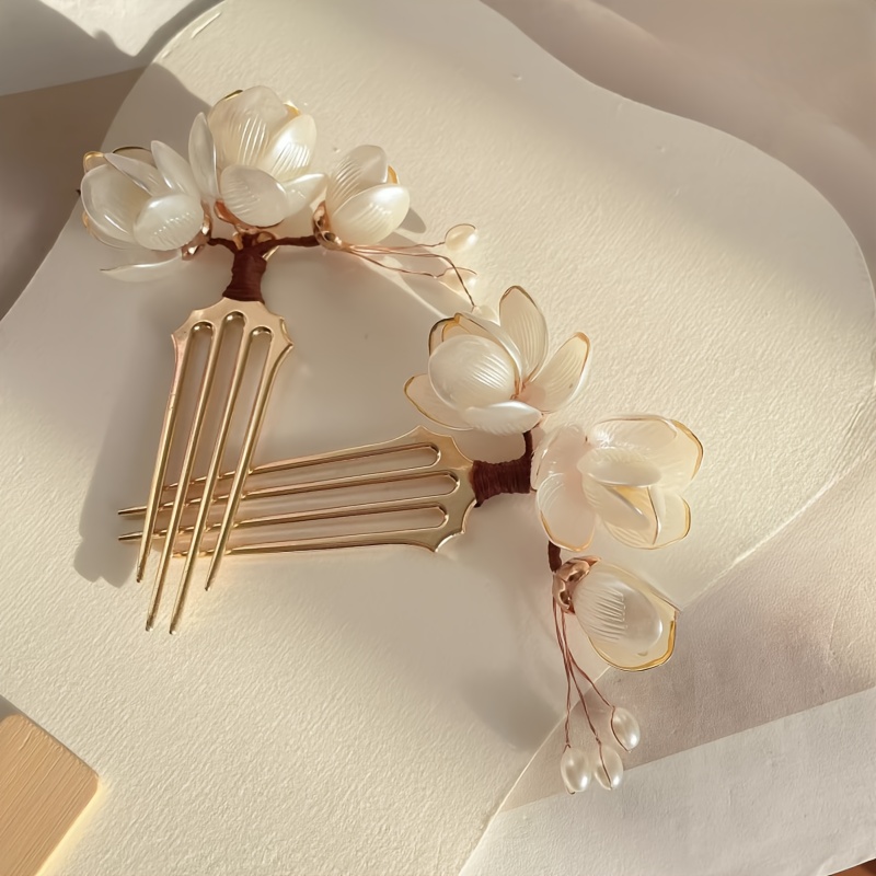 Sisir Rambut Bunga Magnolia Ga - Women Knight Accessories ulasan dan harga