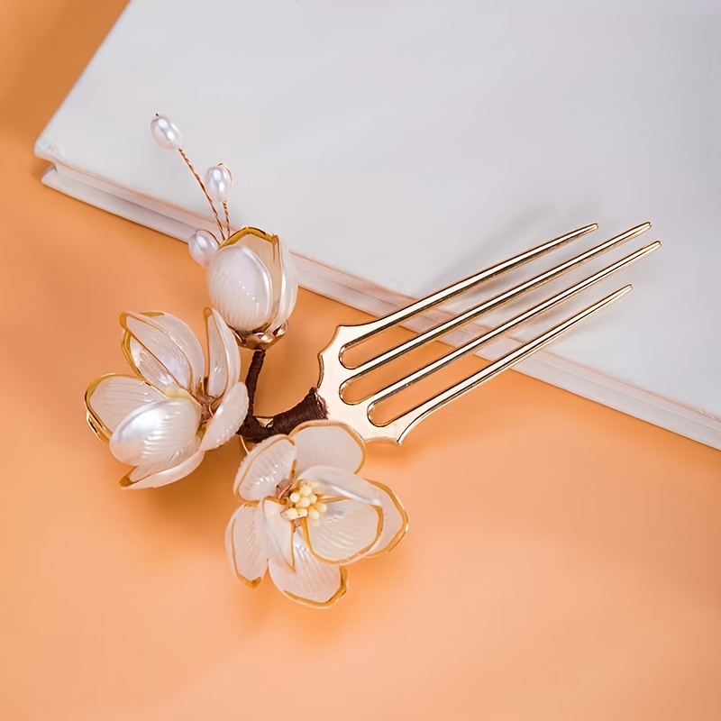 Sisir Rambut Bunga Magnolia Ga - Women Knight Accessories ulasan dan harga